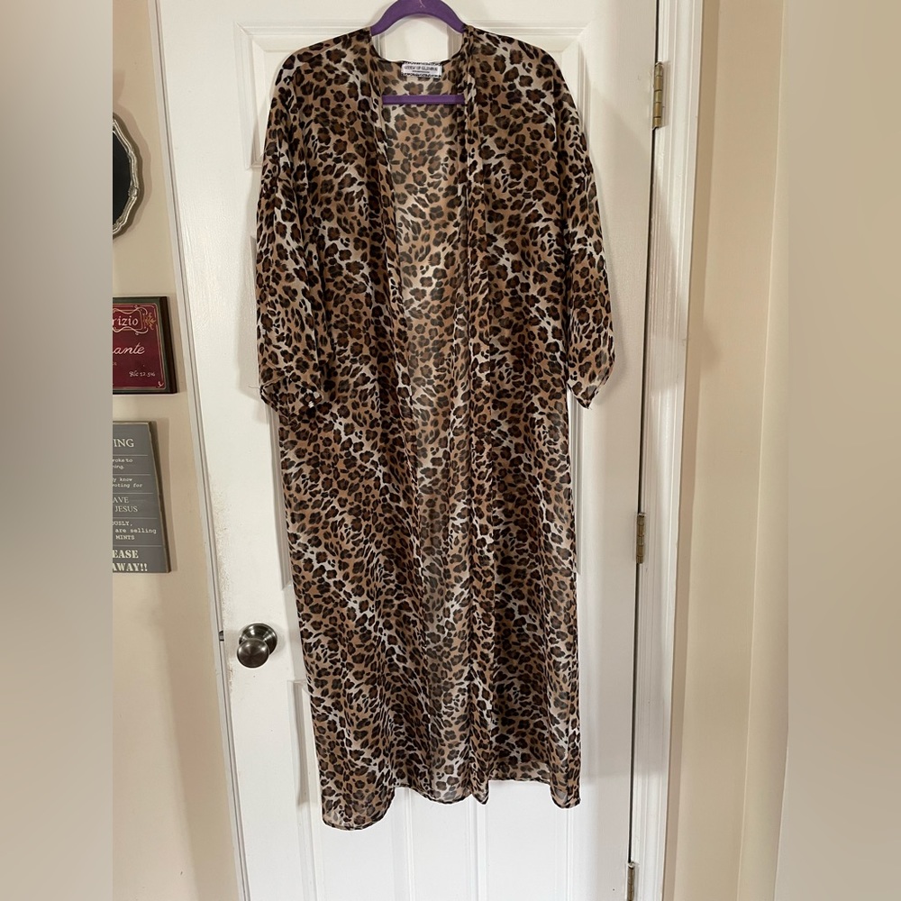 Animal print kimono. Super cute, sheer.